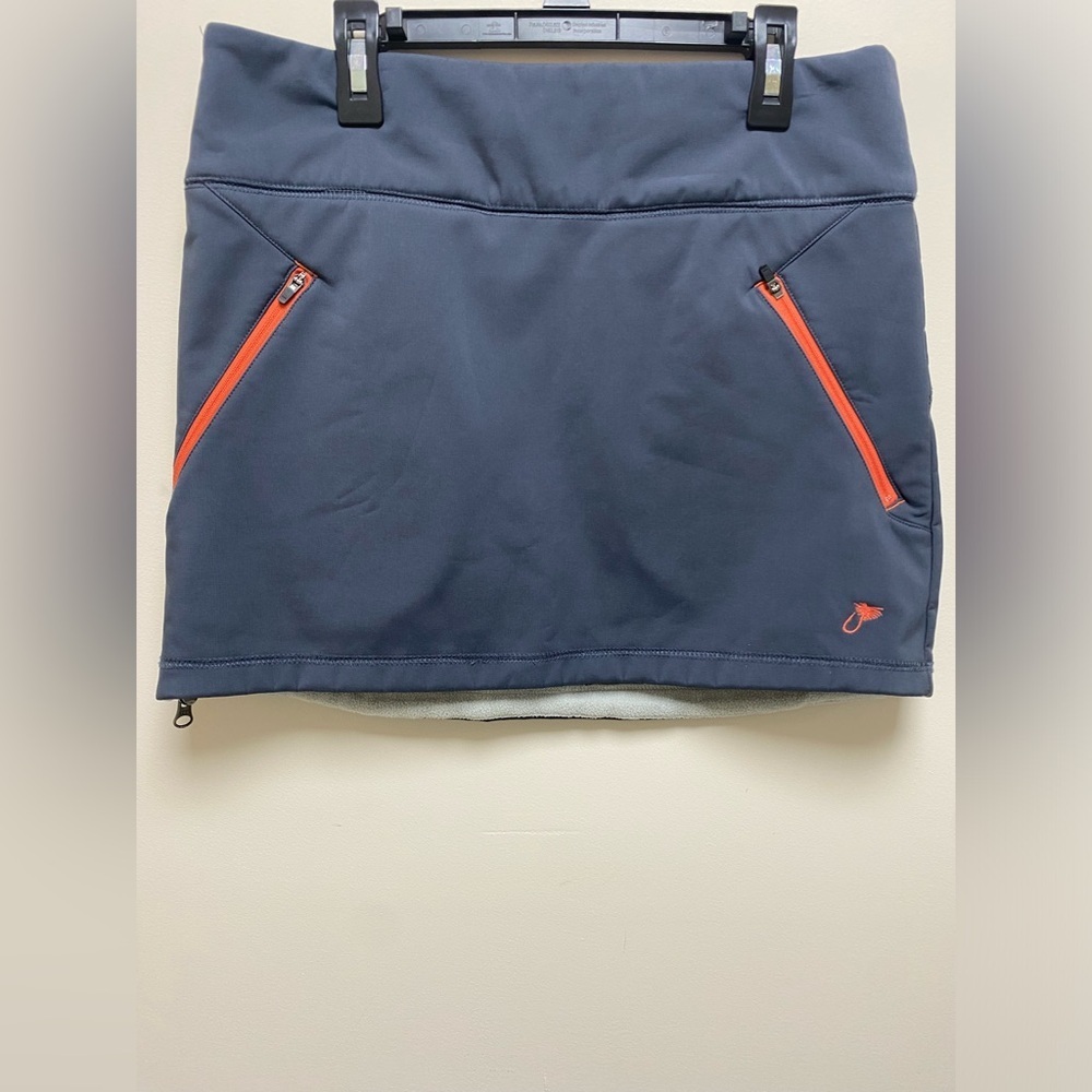 FisheWear Allagash Soft-Shell Fleece Lined Skirt Grey/Coral Small